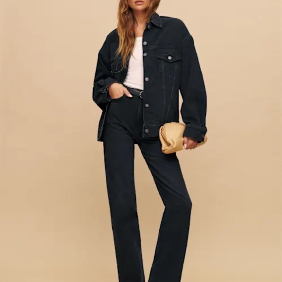 Reformation Denim - Reformation Wilder High Rise Wide Leg Jeans Black - Size 23